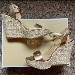MICHAEL Michael Kors Gold Wedges
